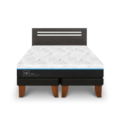 Imagen 1 del producto Cama Europea CIC Green Infinity 2 Plazas + 1 Respaldo Munich Gris