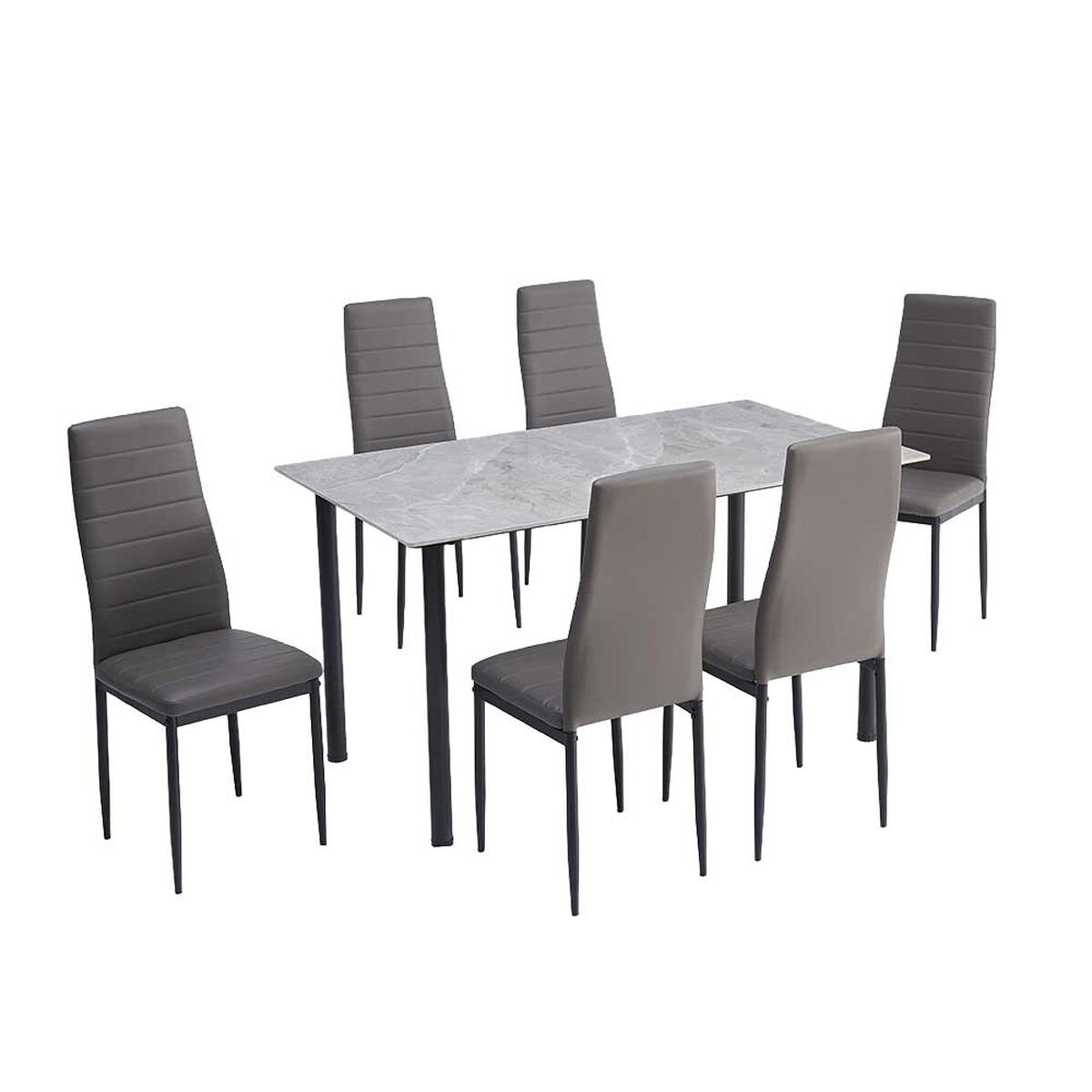 Juego de Comedor Zibel Titan 6 Sillas Gris