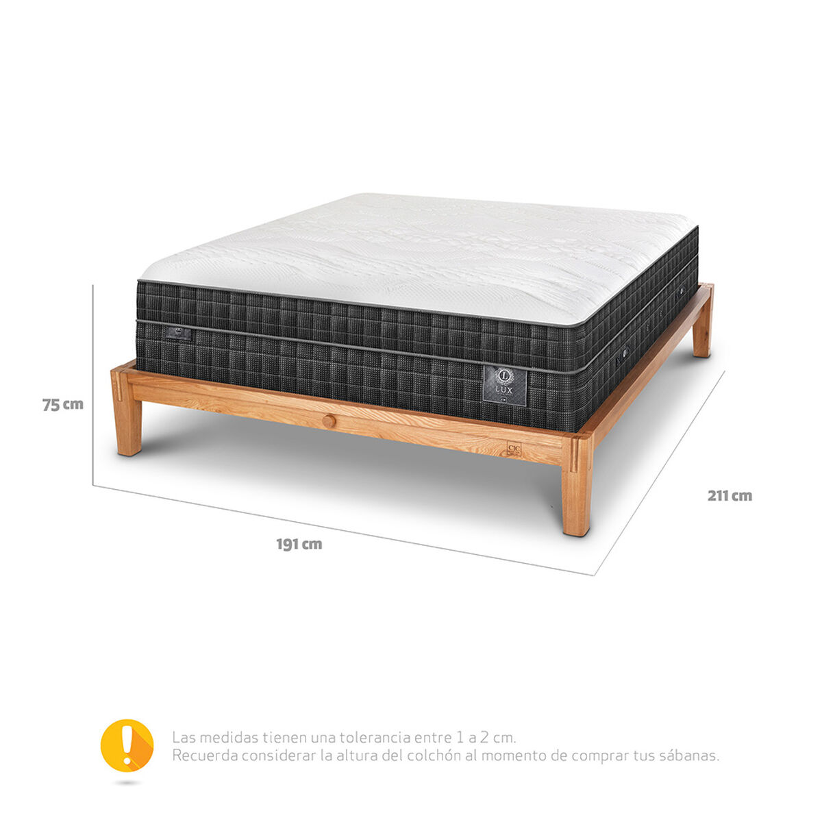 Cama Europea CIC King OAK Lux