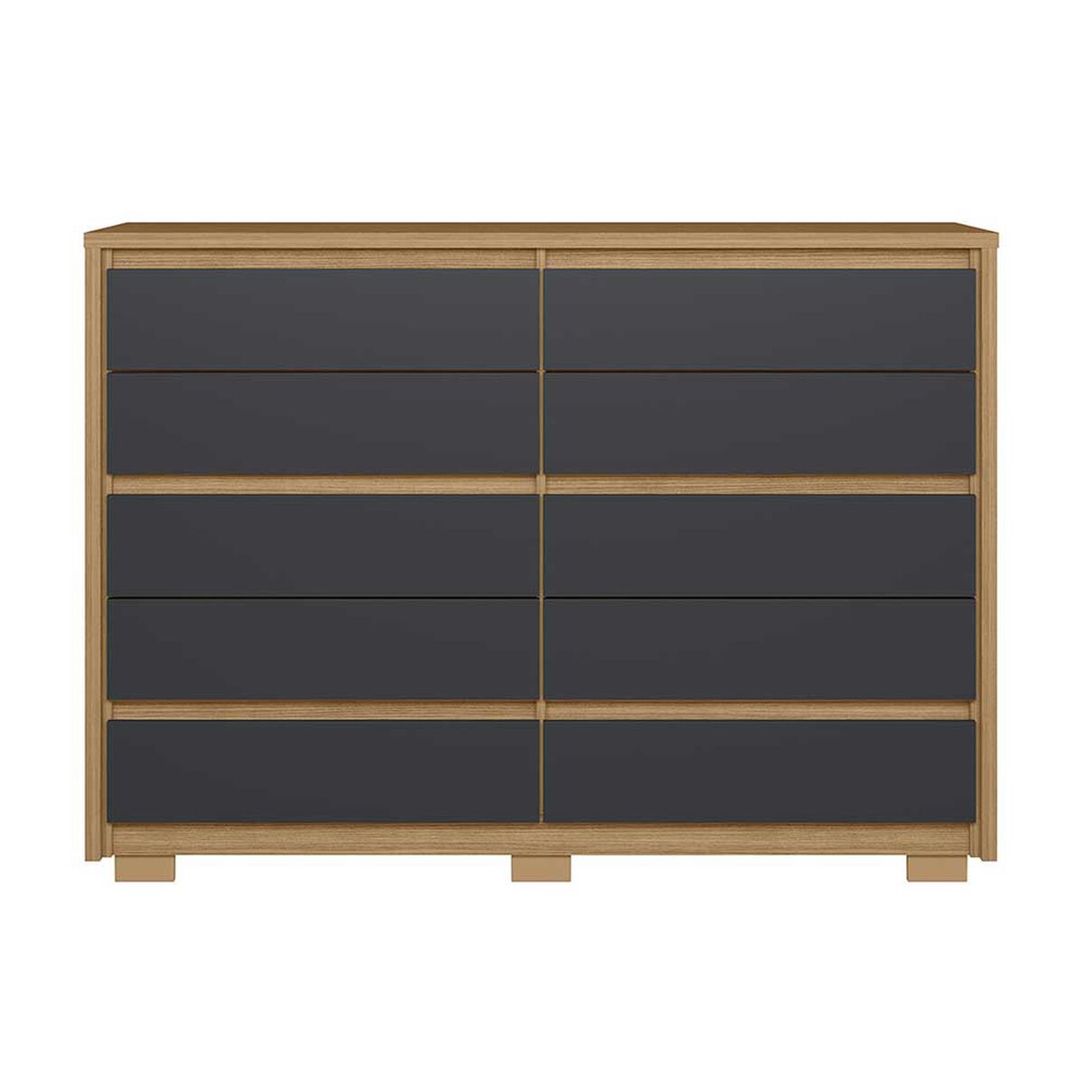 Cómoda Vekkahome Dueto 10 Cajones Negro Beige
