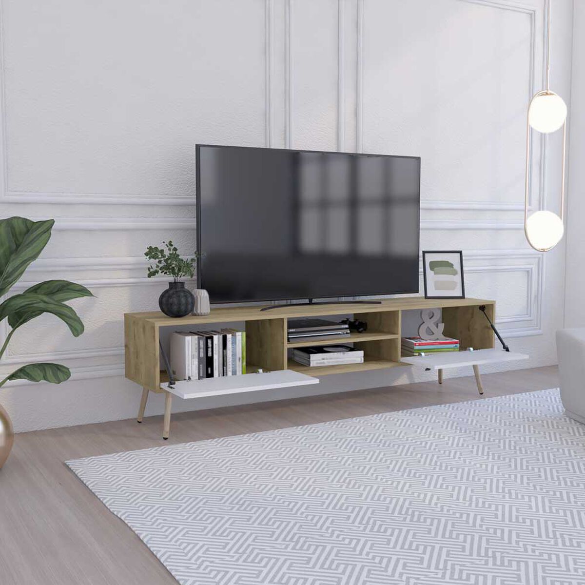 Rack TV TuHome Huna Hasta 75" Macadamia