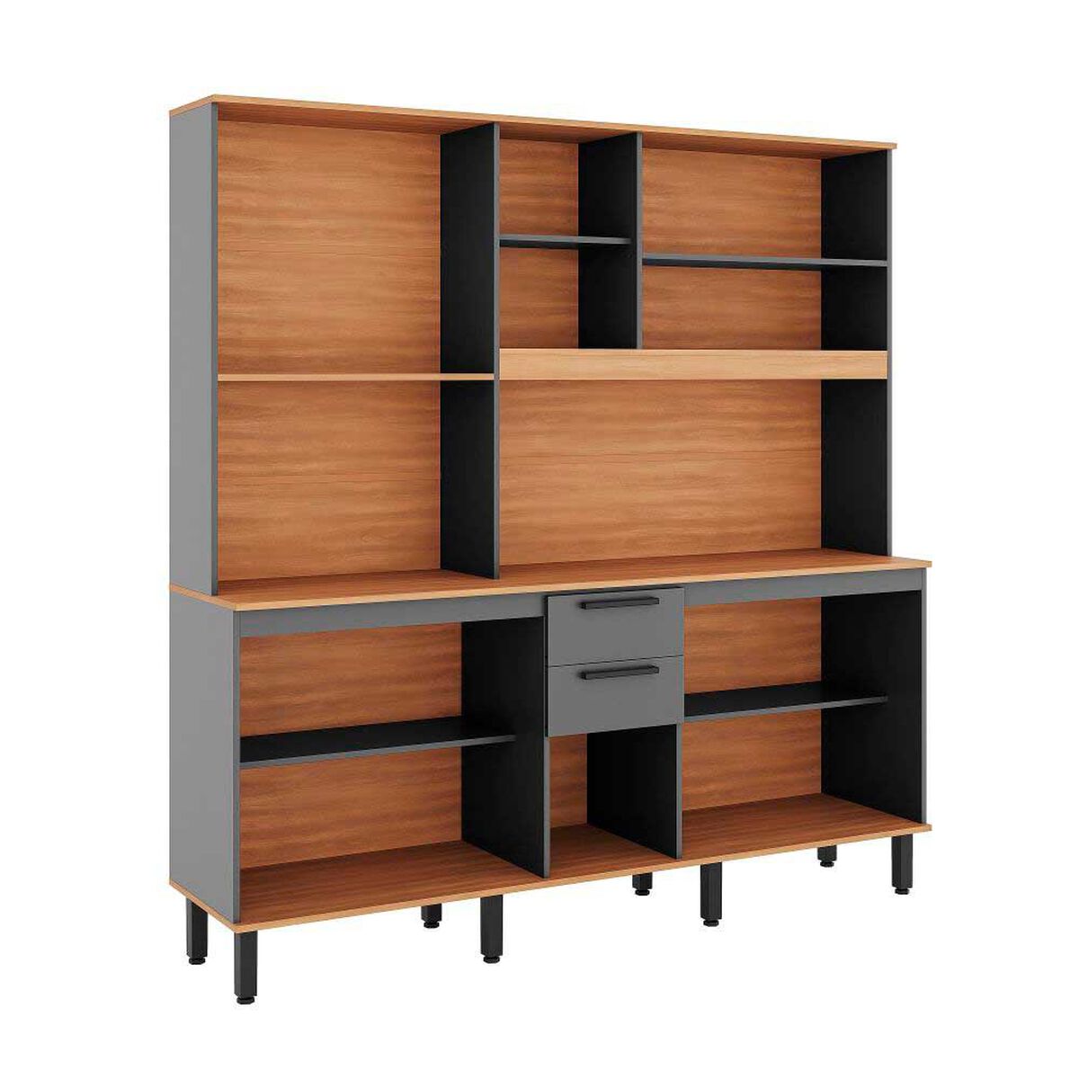 Kit de Cocina Roca Casta&ntilde;a 8 Puertas 3 Cajones Canela-Ceniza