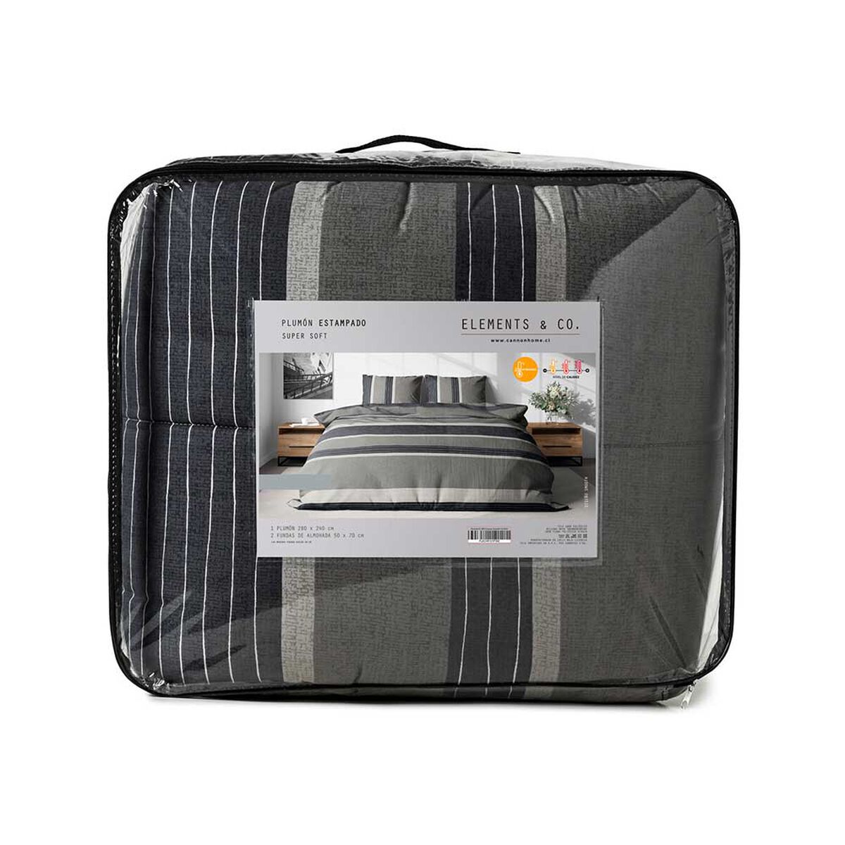Plumón Estampado Elements & Co King Smooth