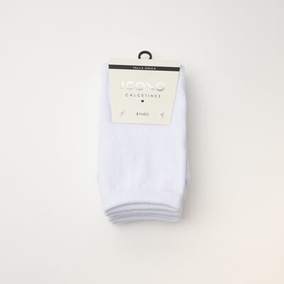 Imagen 1 del producto Pack 3 Calcetines Largo Mujer Icono Blanco