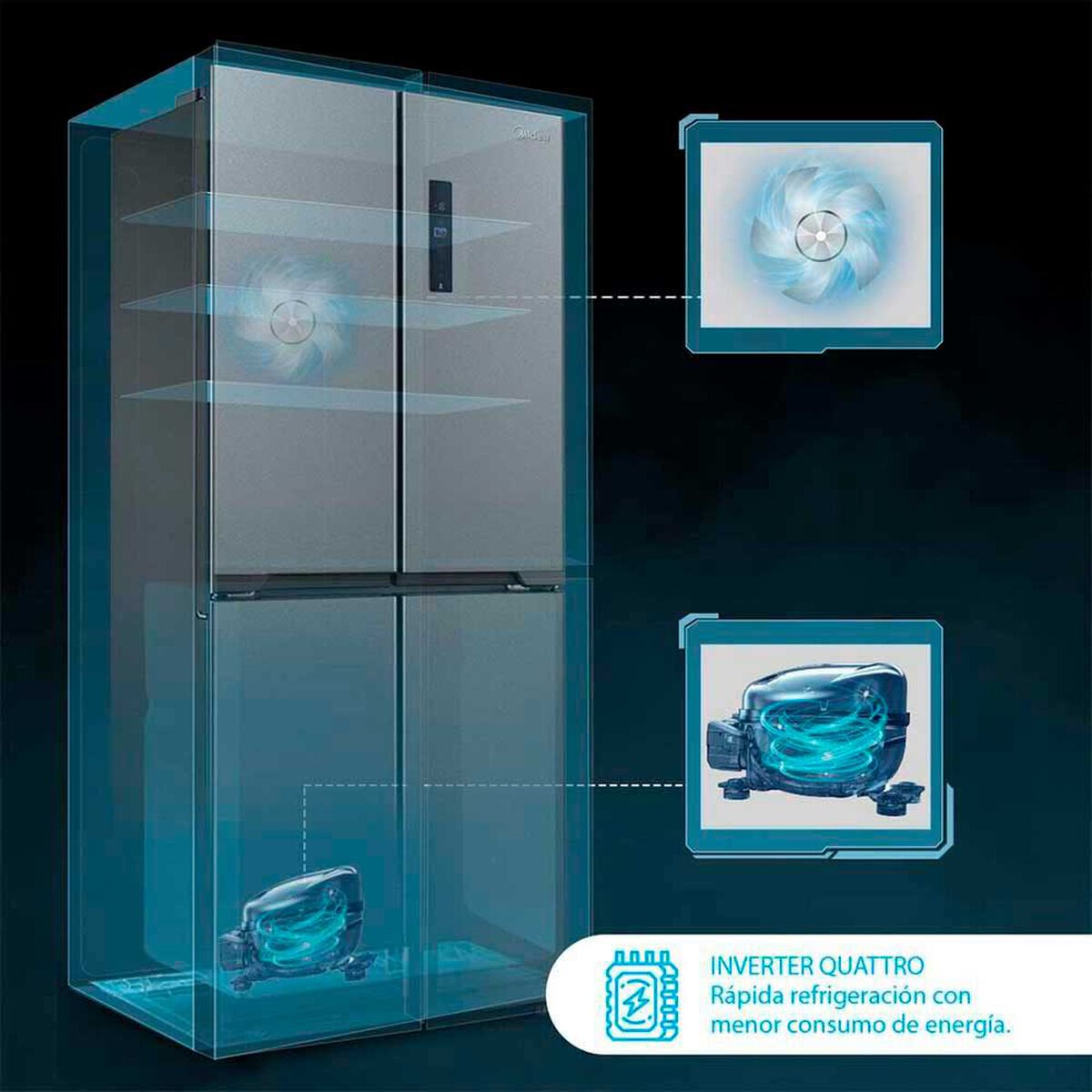 Refrigerador French Door Midea MDRM554MTE50 396 lts.