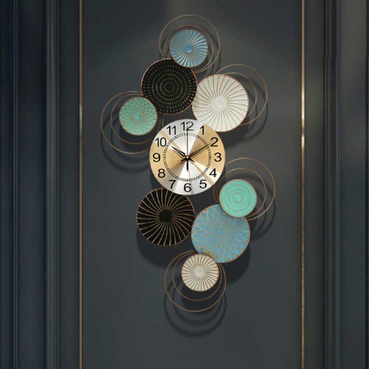 Reloj de Pared Ankara Santorini Negro/Turquesa