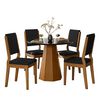 Juego de Comedor VekkaHome Isis 4 Sillas Negro