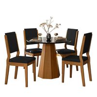 Juego de Comedor VekkaHome Isis 4 Sillas Negro
