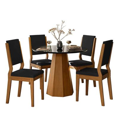 Imagen 1 del producto Juego de Comedor VekkaHome Isis 4 Sillas Negro