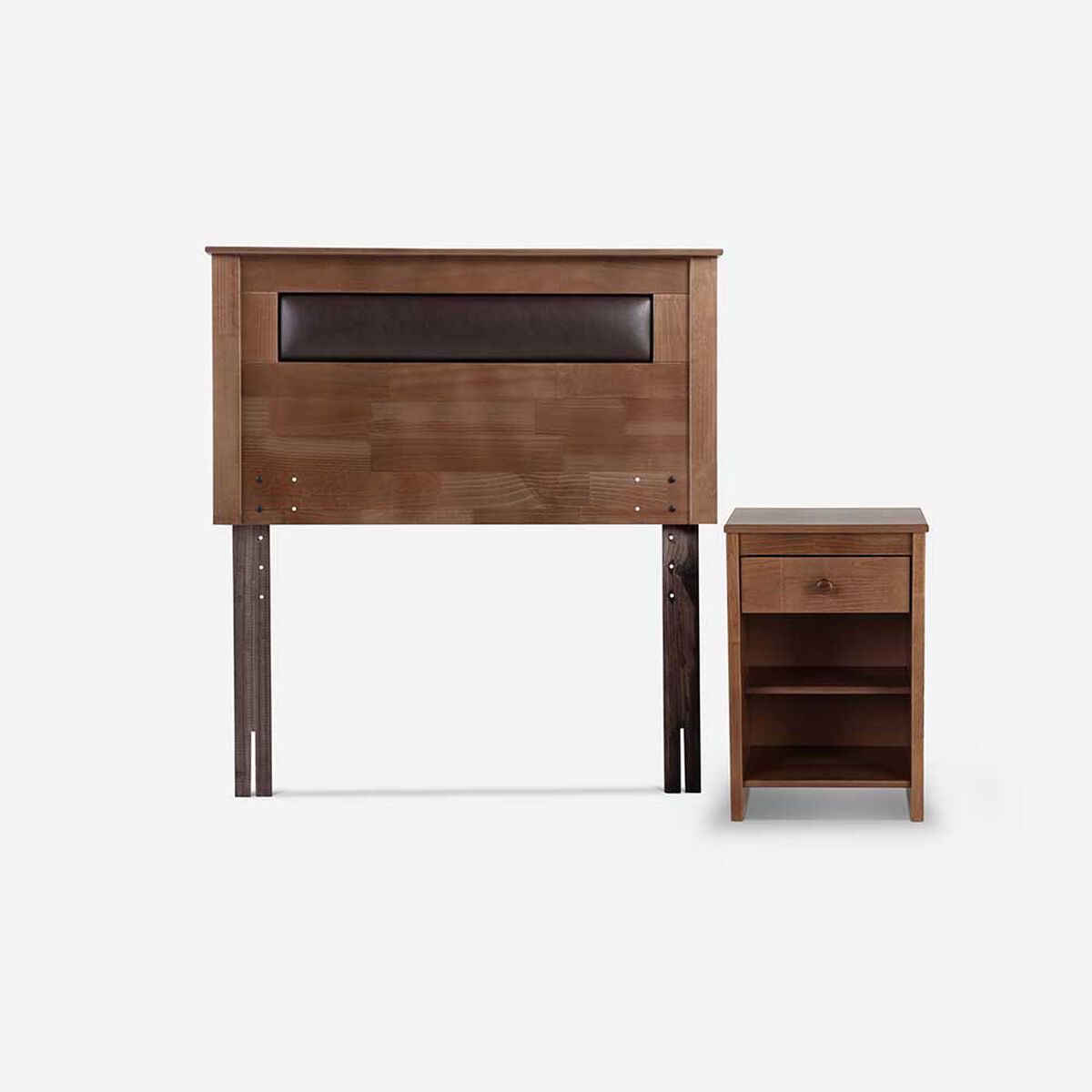 Cama Europea Rosen 1,5 Plazas Pratta + Respaldo + Velador Ferrera