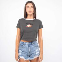 Polera Con Estampado Manga Corta Mujer Icono Marengo, Navy