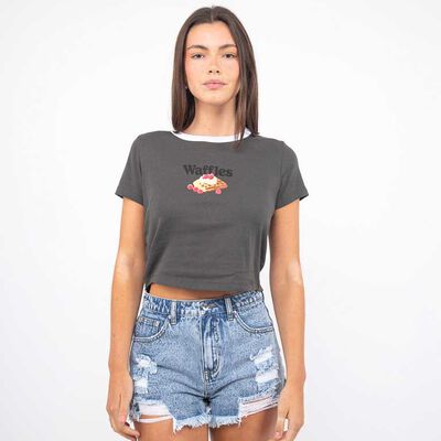 Polera Con Estampado Manga Corta Mujer Icono