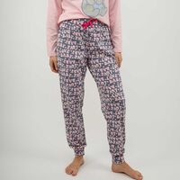Pantalón de Pijama Largo Mujer Icono Gris, Rosado
