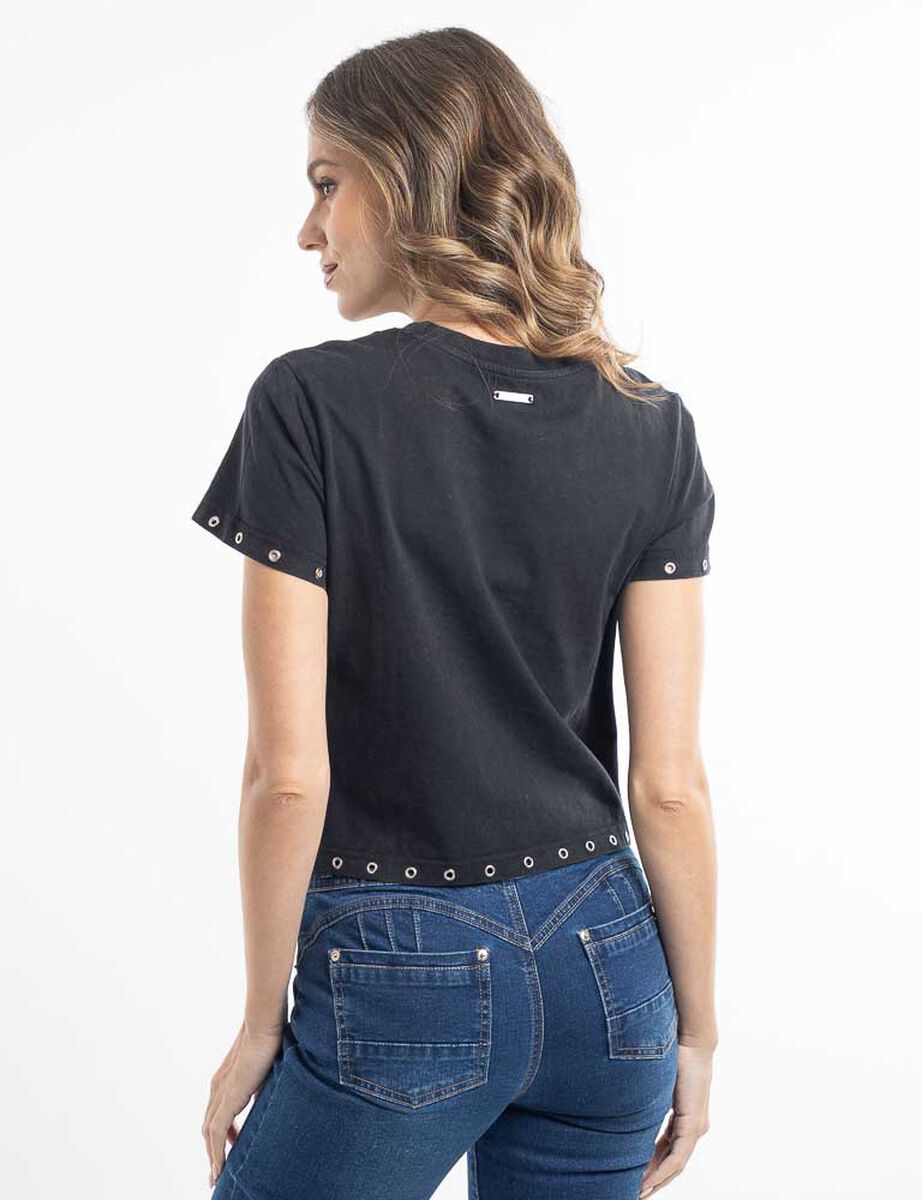 Polera Con Estampado Manga Corta Mujer Soviet