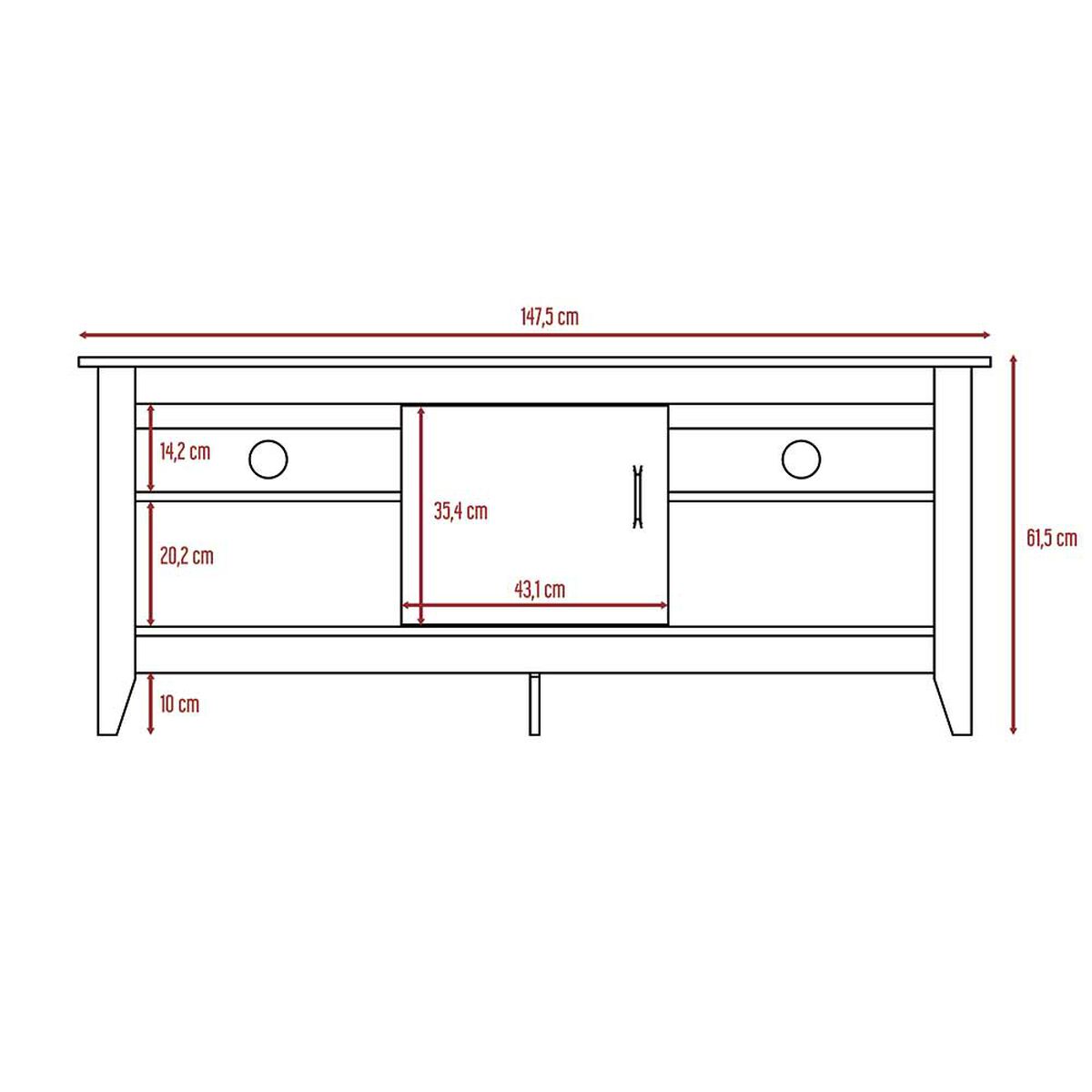 Rack TV Hasta 65" con Puerta TuHome Essential