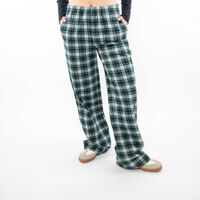 Pantalón Tartán Cintura Elasticada Mujer Icono Verde