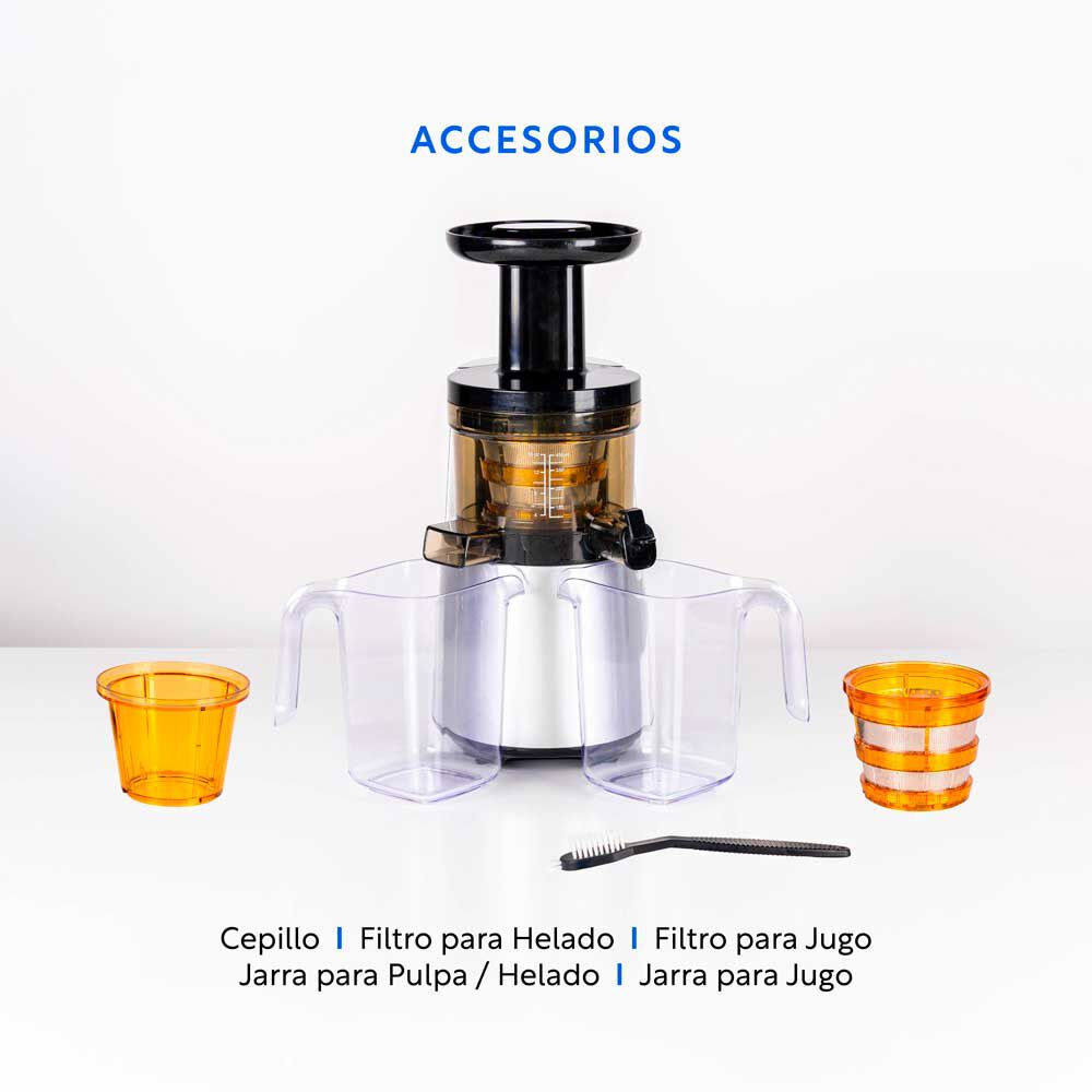 EasyWays Prensadora de Jugo Slow Juicer Pro Acero y Negro, foto 5