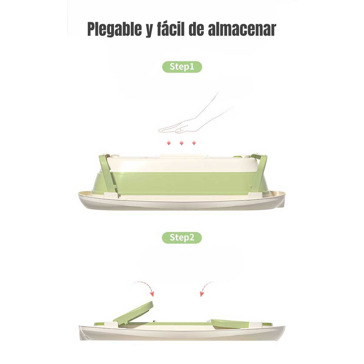 Bañera con Termómetro Cojín Premium Verde LuBabycas