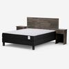 Cama Europea Rosen 2 Plazas Wave + Respaldo + 2 Veladores Tabor Grafito