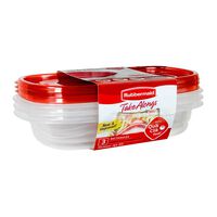 Set de 3 Contenedores Herméticos Rubbermaid Takealongs Rectangular 950 ml