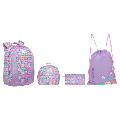 Pack Mochila Infantil, Estuche, Lonchera y Gymbag Head