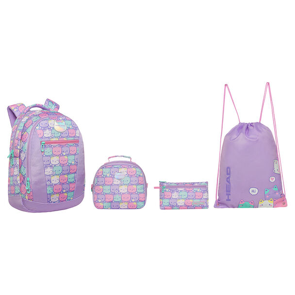 Pack Mochila Infantil, Estuche, Lonchera y Gymbag Head
