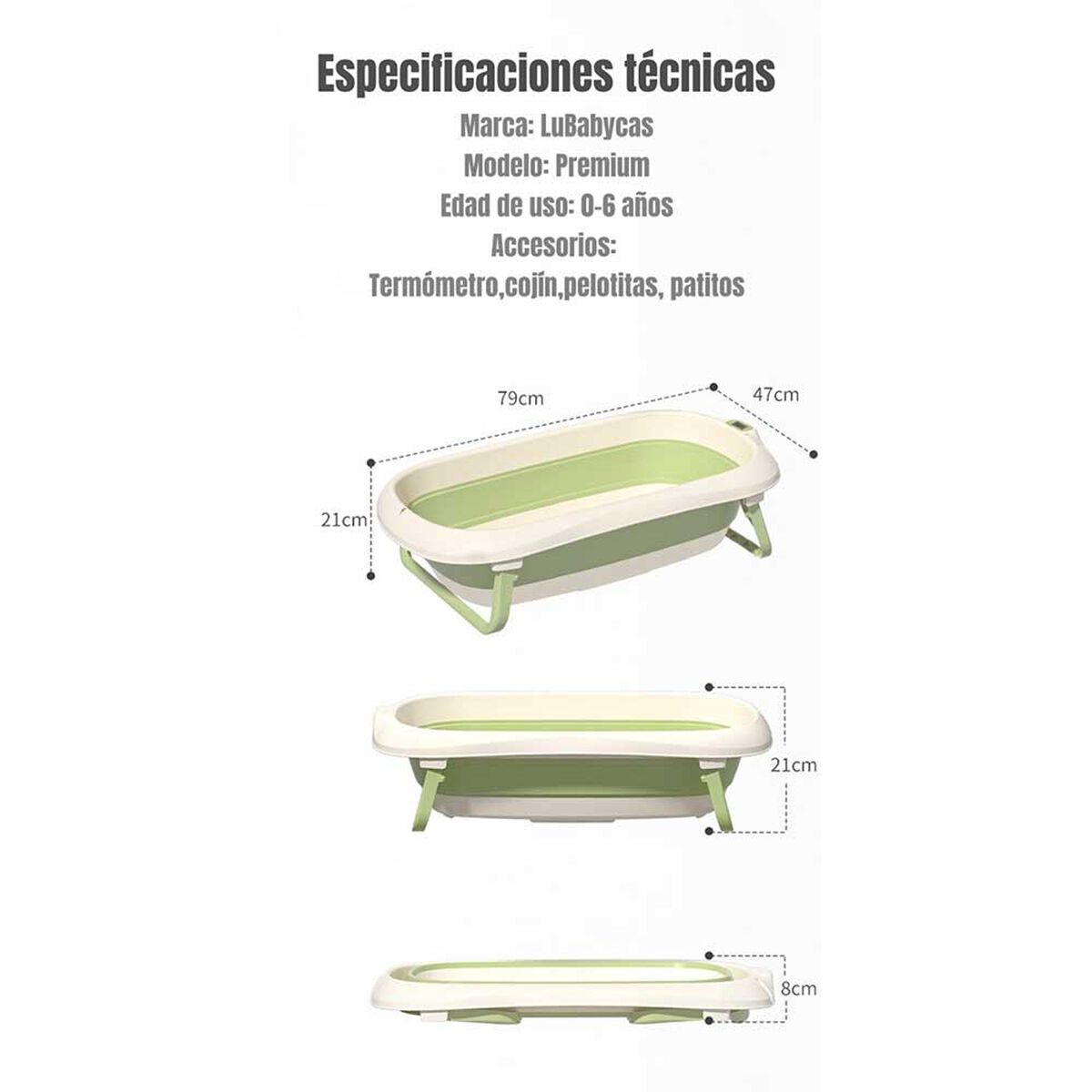 Bañera con Termómetro Cojín Premium Rosada LuBabycas