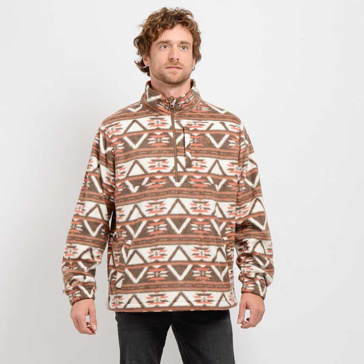 Polerón Estampado Cuello Alto Half Zipper Ajustable Hombre O´neill
