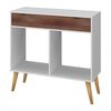 Mesa de Arrimo Home Mobili Aran Blanco Café