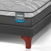 Cama Europea Flex 1,5 Plazas Dream Pocket Box + Respaldo Royal Grafito