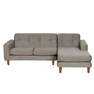 Sof&aacute; Seccional Derecho Latam Home Salermo Tela Velvet 3 Cuerpos Gris