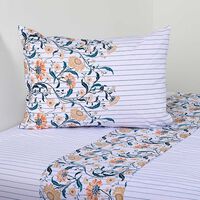 Juego de Sábanas American Family 1 Plaza Florelia 144 Hilos Blanco