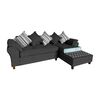 Sofá Seccional Derecho Living Factory Mustang 4 Cuerpos Marengo