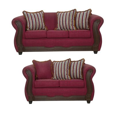 Juego de Living Black Factory Sofia 5 Cuerpos Burdeo