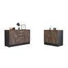 Combo Gabinete 2 Puertas + Cajonera 2 Puertas TuHome Home Office Negro Soft-Coñac
