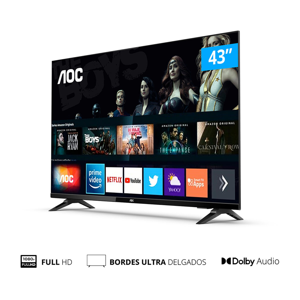 LED 43" AOC 43S5305 Smart TV FHD Borderless