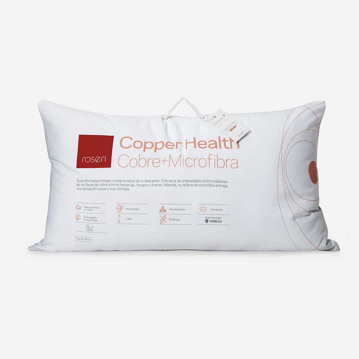 Almohada Rosen Copper Health Microfibra 50x90 cm