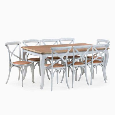 Juego de Comedor Spazzio Vittoria Blanco 8 Sillas