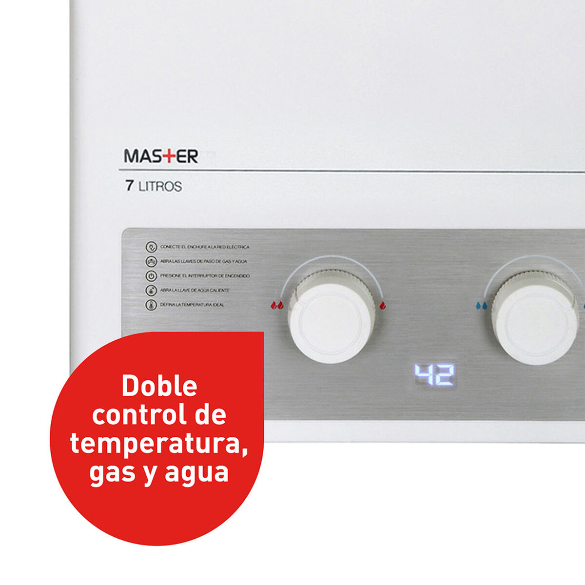 Calefont Tiro Forzado Master 7 Gas Natural 7 lts.