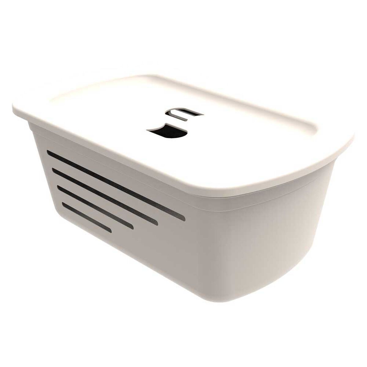 Canasta Organizadora con Tapa Soprano Gris Hielo 5 lts