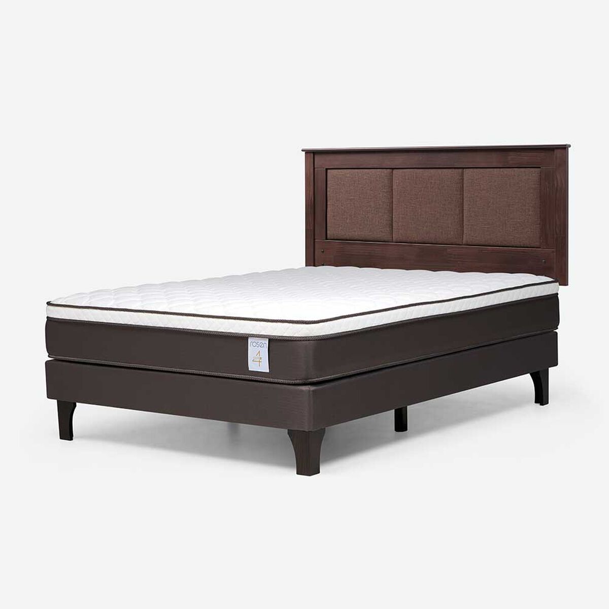 Cama Europea Rosen 2 Plazas New Style 4 Plus + Respaldo Rachel