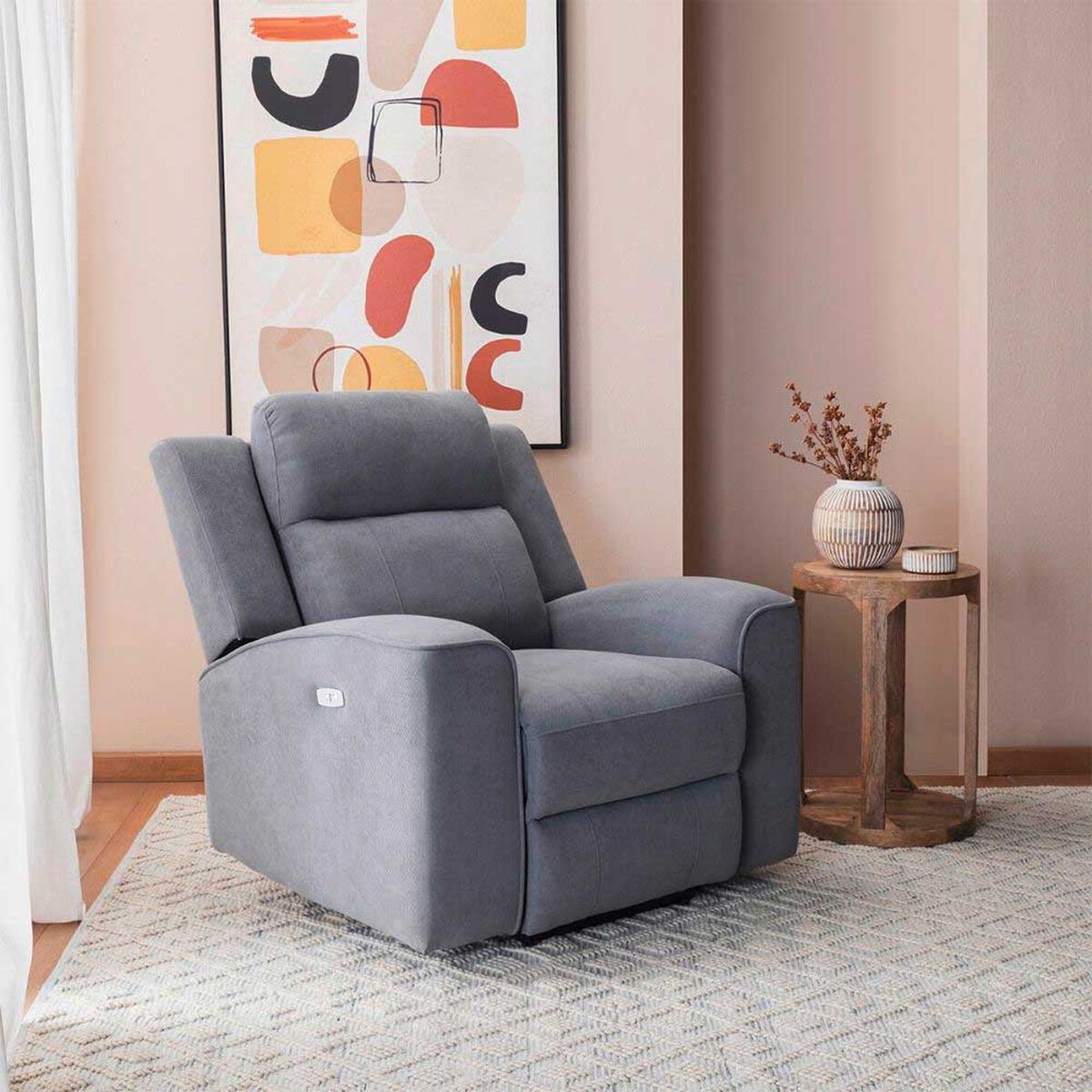 Sofá Reclinable Eléctrico Daniels SETKM807RLS 5 Cuerpos Gris