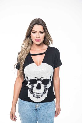 Imagen 1 del producto Polera Chocker Mujer Rock Caviar Negro