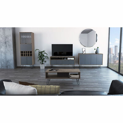 Combo Mesa de Centro + Rack + Buffet + Bar TuHome Vassel