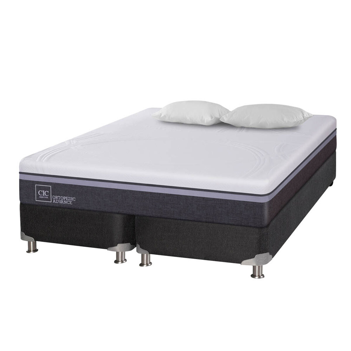 Box Spring CIC Base Dividida King Ortopedic Advance + Almohada