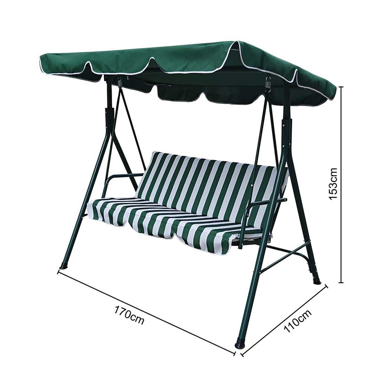 Sillón Columpio para Terraza Casanova 3 Cuerpos Verde Blanco