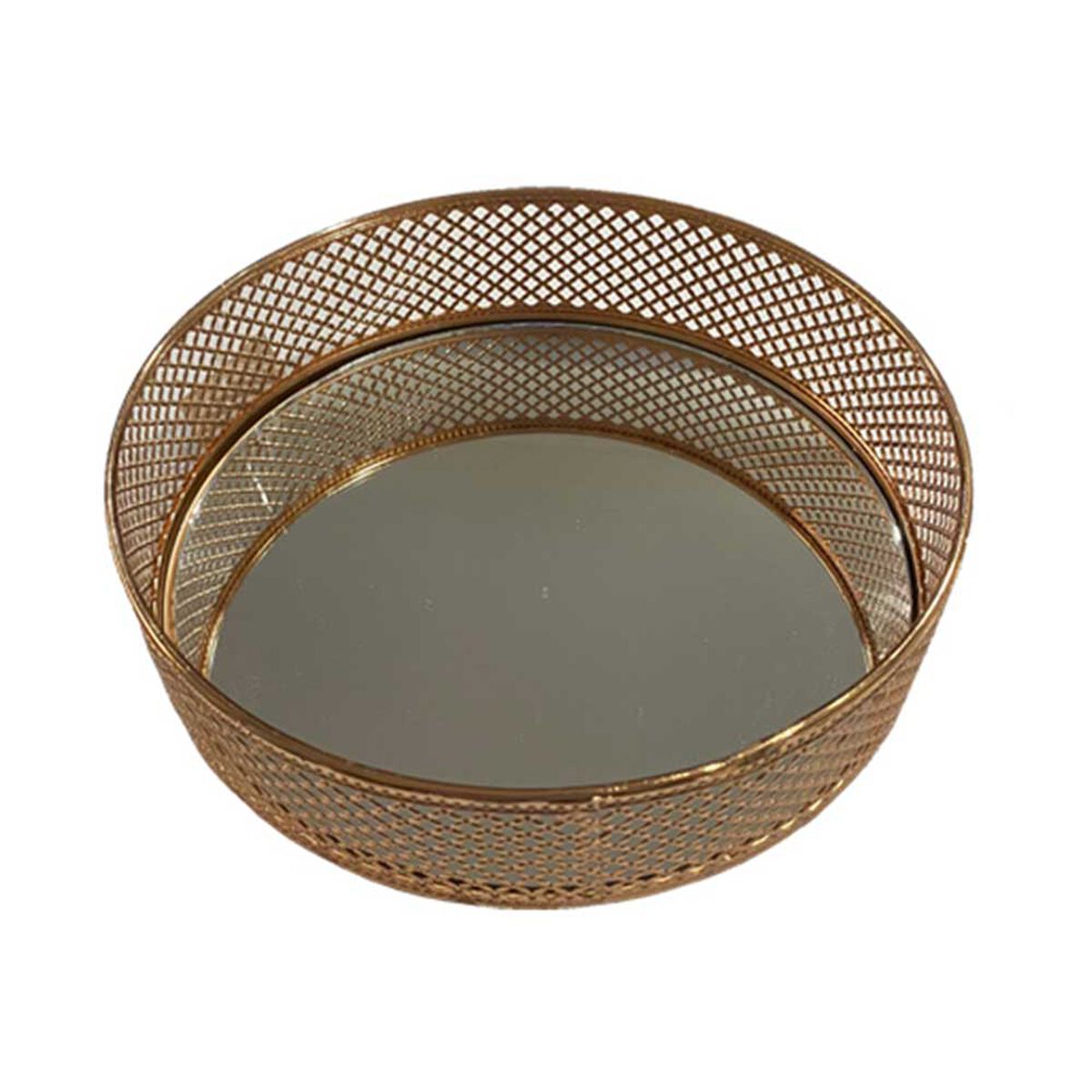 Bandeja Metal Vgo Espejada Circular 30 cm Dorado