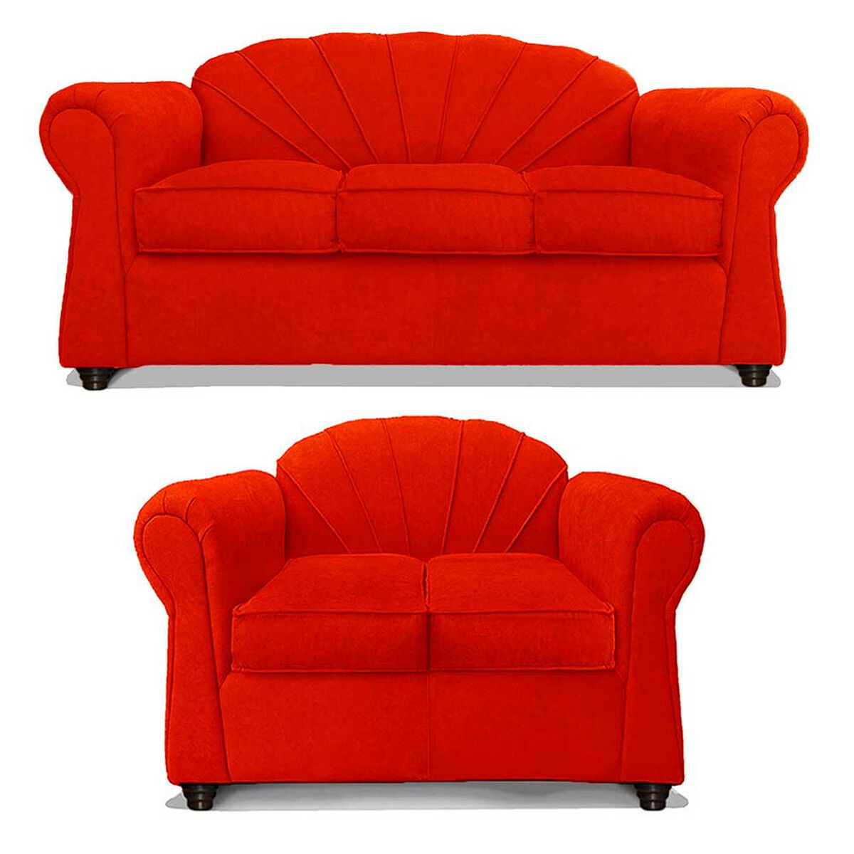 Juego de Living Elegant Detail Marsella Sofá 3 Cuerpos + Sofá 2 cuerpos + Sillón 1 Cuerpo Rojo