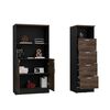 Combo Archivador 4 Cajones + Gabinete 2 Puertas TuHome Home Office Negro Soft-Coñac