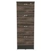 Mueble Archivador TuHome Home Office 1 Puerta 4 Cajones Negro Soft Coñac